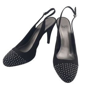 IMPO Women's Black Studded Slingback Heels Size 9M
